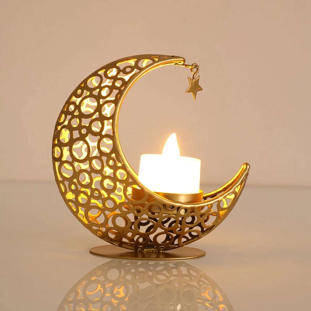 Photophore en métal lune calendrier Ramadan