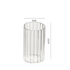 Bougeoir en verre cylindrique strié
