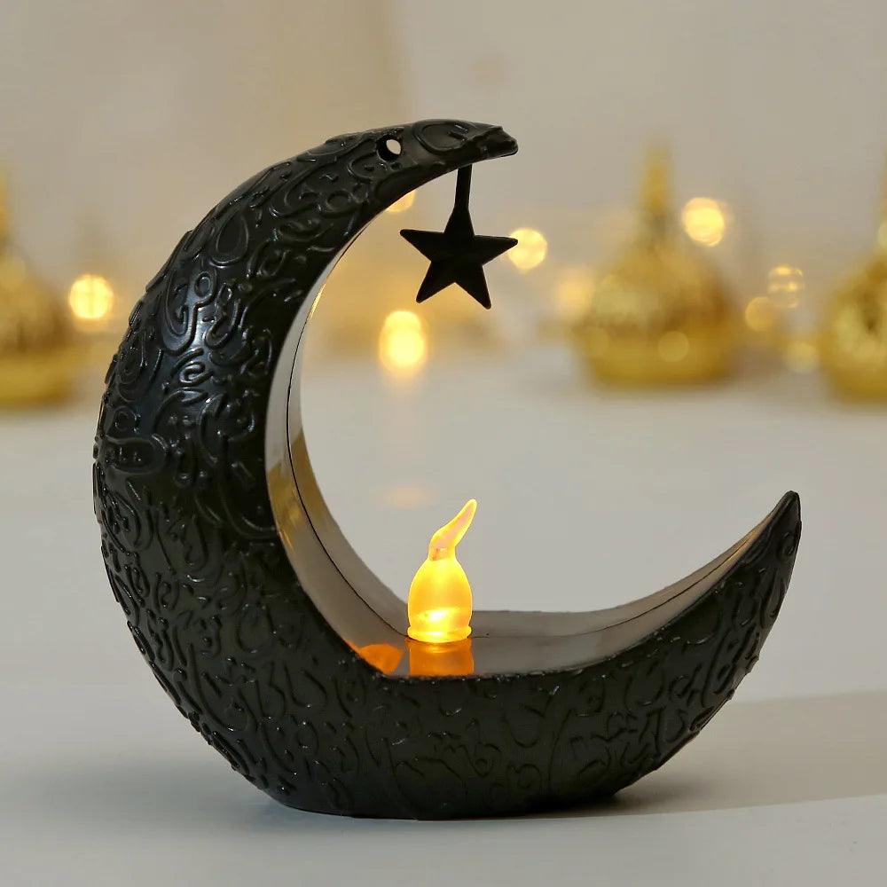 Lanterne en métal islamique LED décoration Aid