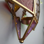 Lanterne étoile en verre coloré