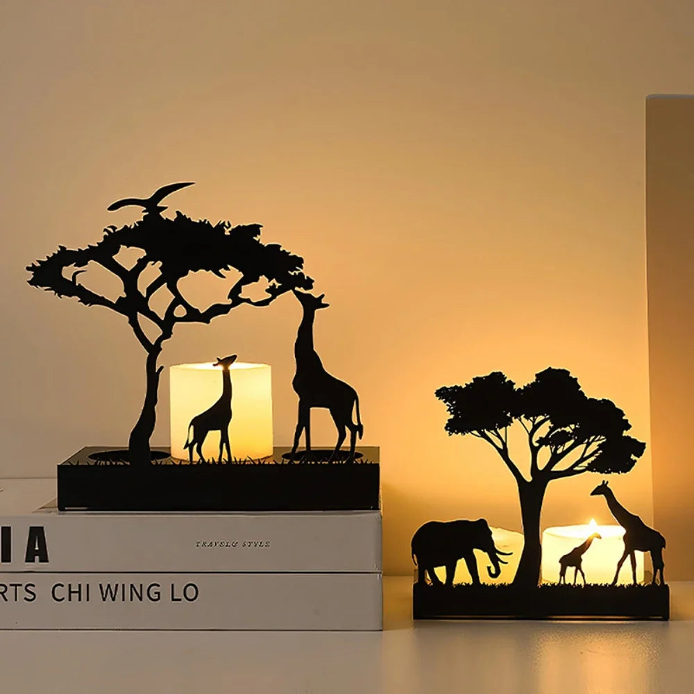 Photophore avec animaux 3D