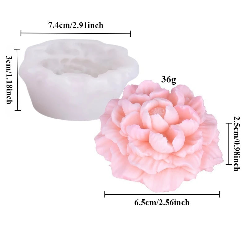 Moule en silicone pour bougie grande fleur