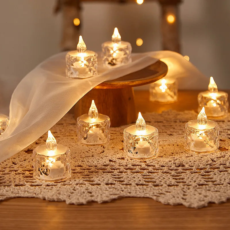Lot de mini bougies LED en forme de cristaux