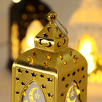 Mini lanterne LED lune islamique en métal