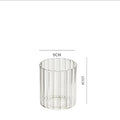 Bougeoir en verre cylindrique strié