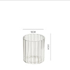 Bougeoir en verre cylindrique strié