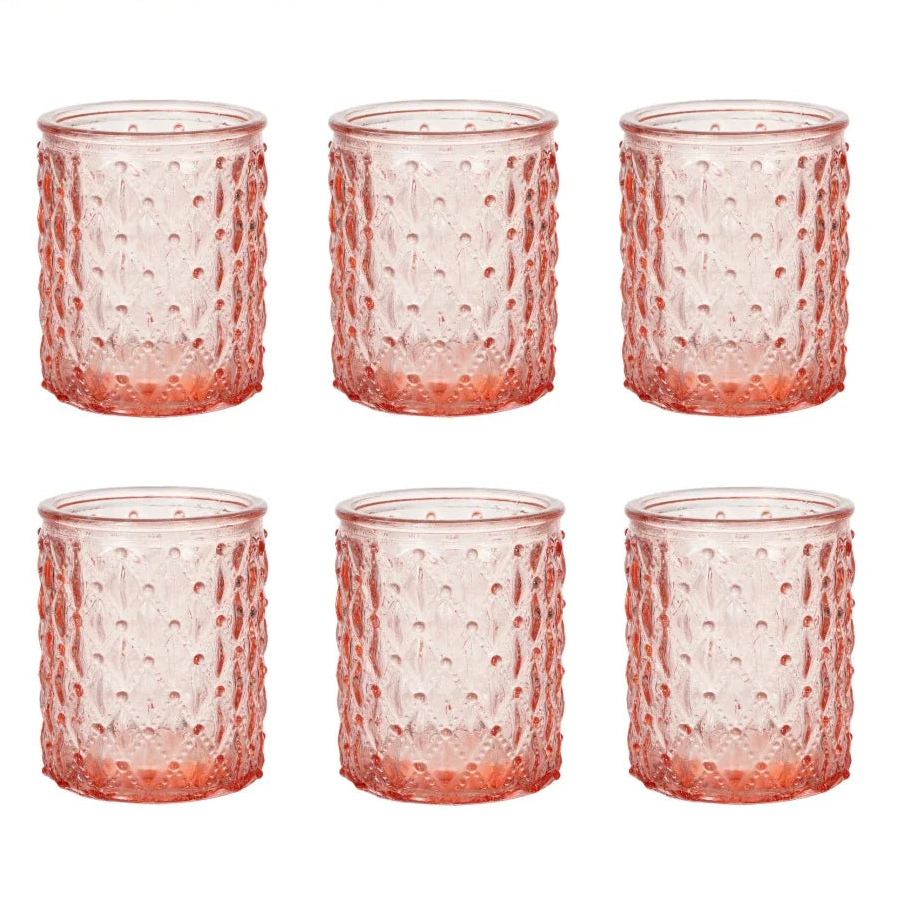 Lot de photophores en verre coloré