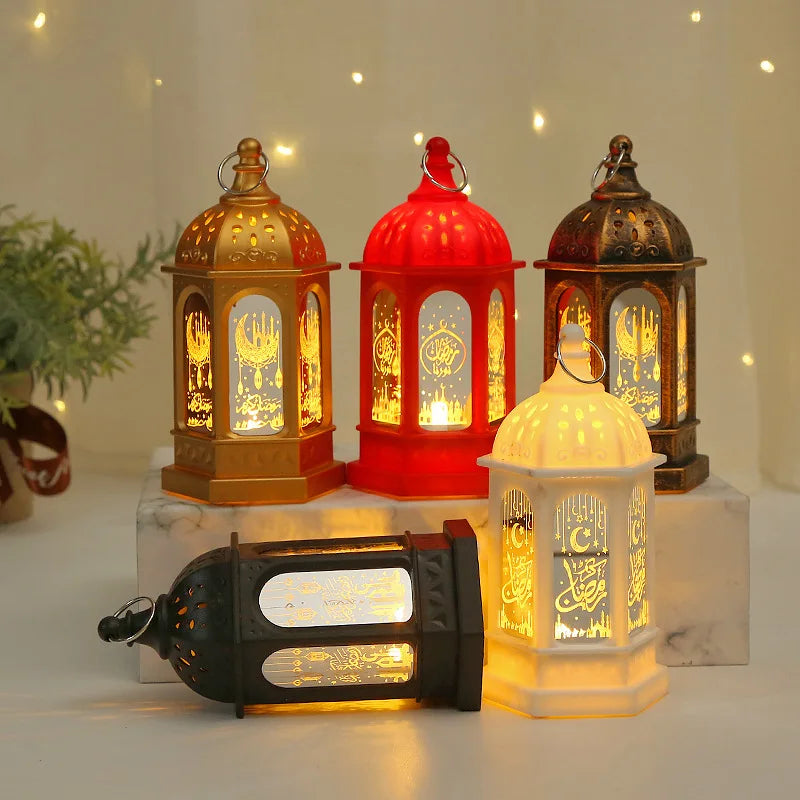Lanterne en métal islamique LED décoration Aid