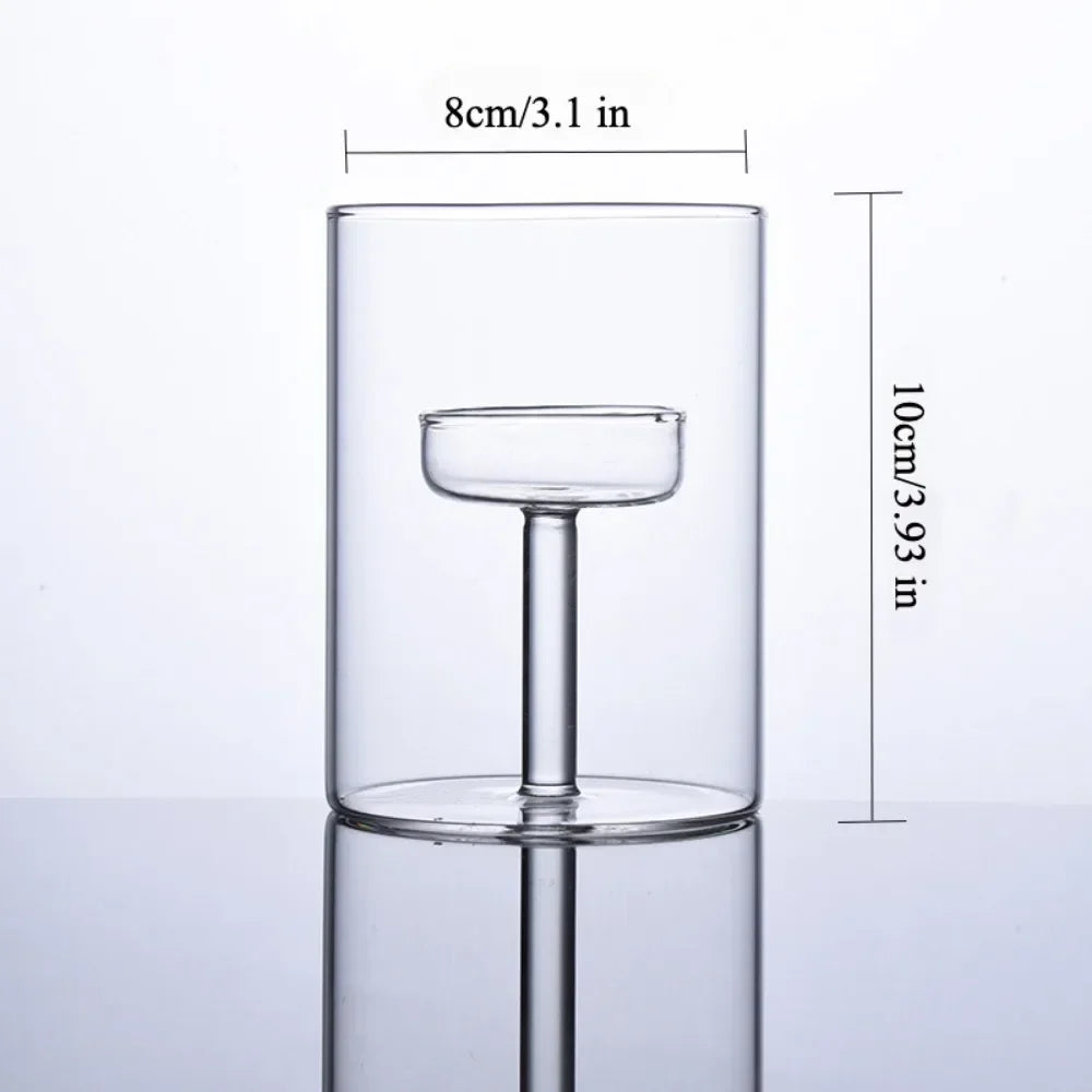 Photophore en verre cylindrique