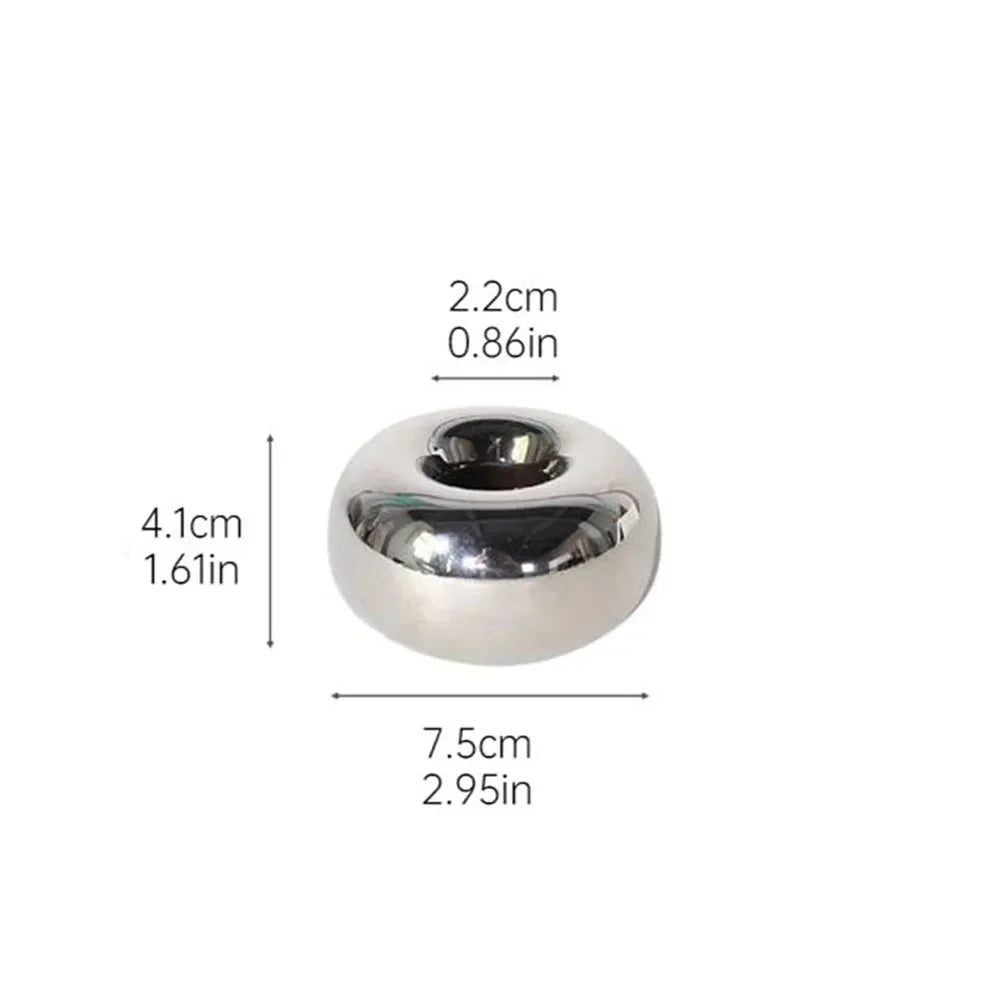 Photophore circulaire argenté