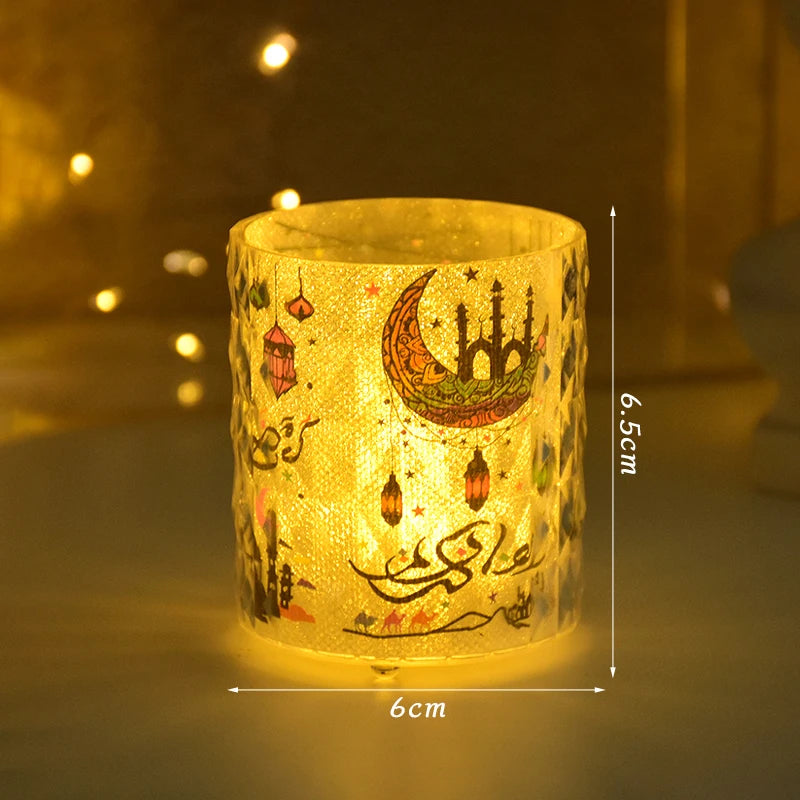 Photophore bougie LED intégrée islamique