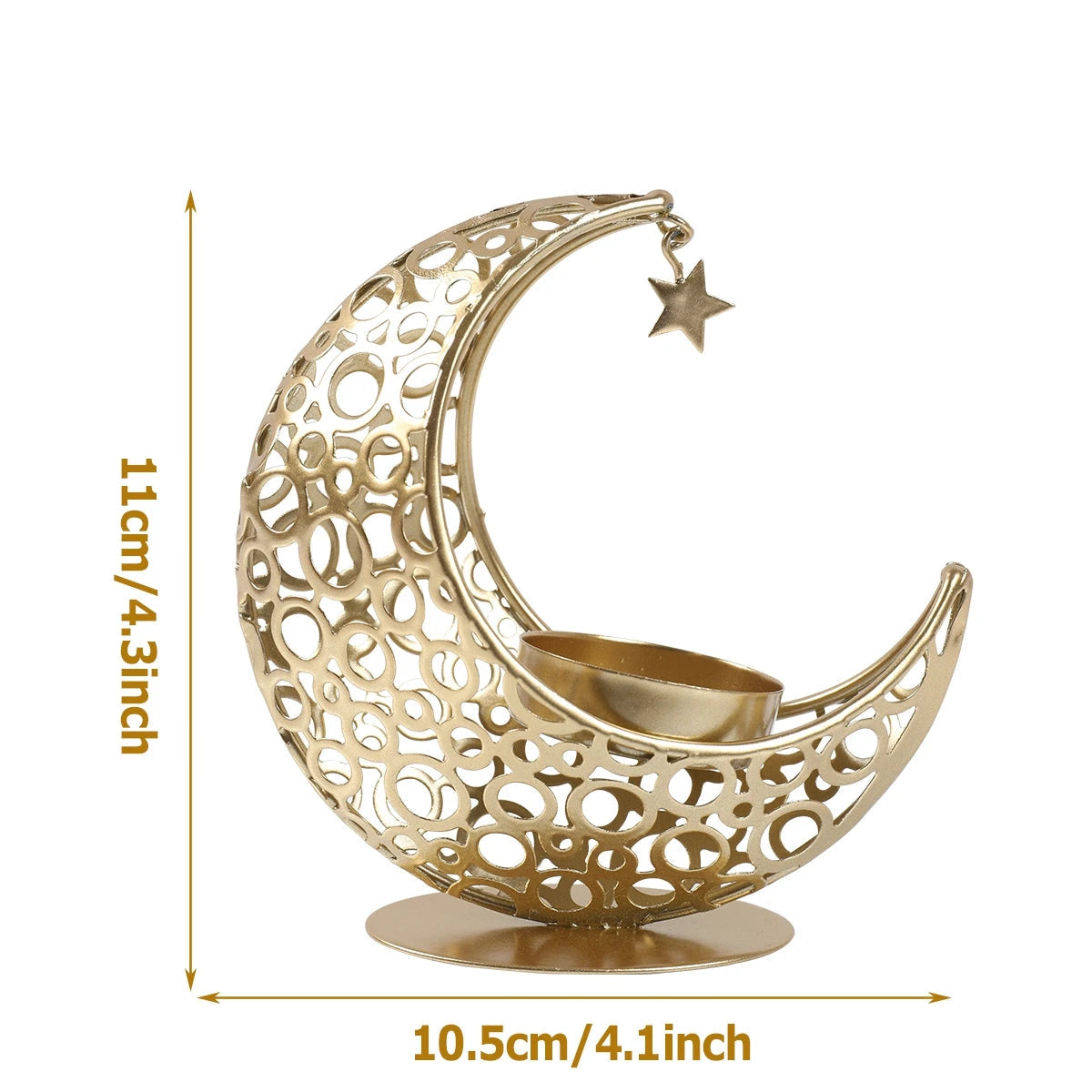 Photophore en métal lune calendrier Ramadan