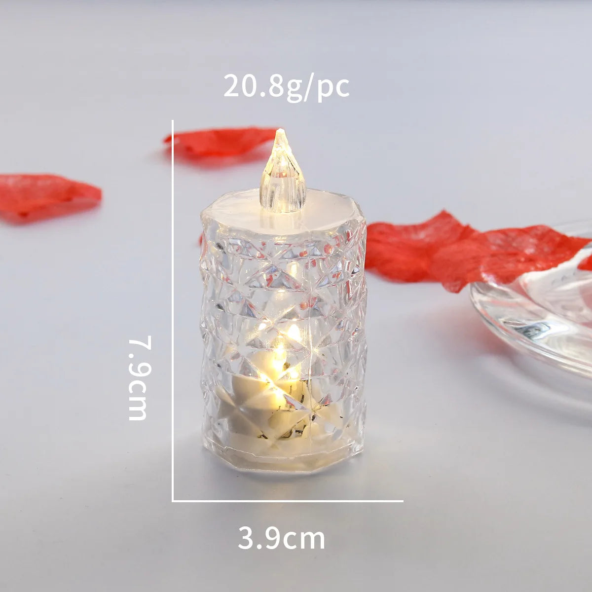 Lot de bougies LED design cristal