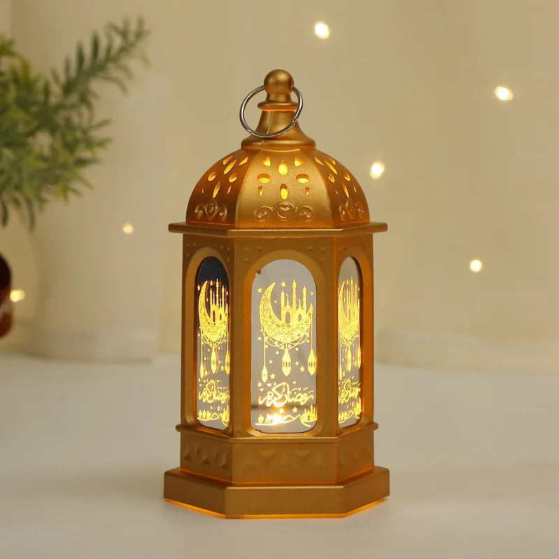 Lanterne en métal islamique LED décoration Aid