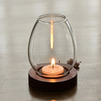 Photophore rond en verre transparent