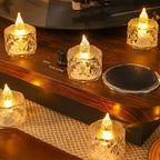 Lot de mini bougies LED en forme de cristaux