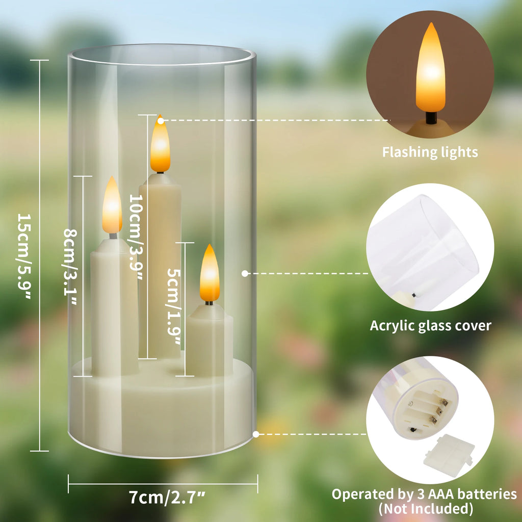 Photophore conique bougies LED 3 en 1