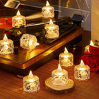Lot de mini bougies LED en forme de cristaux