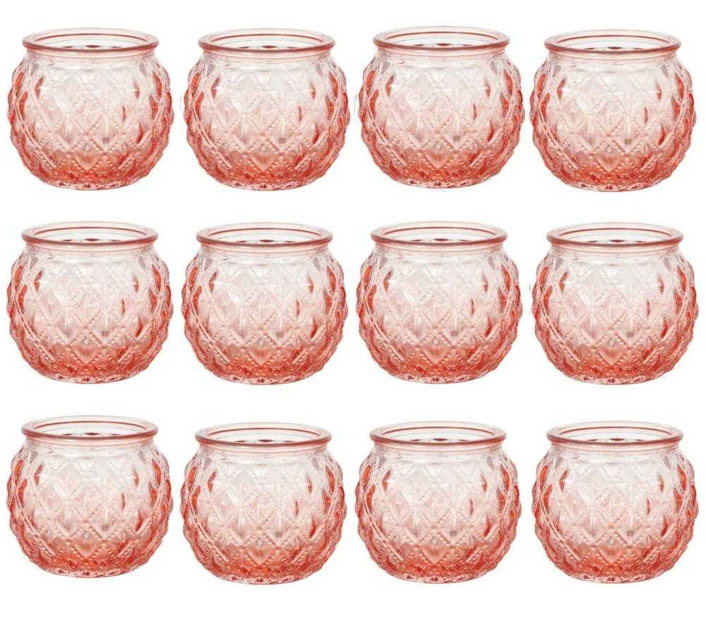 Lot de photophores en verre coloré