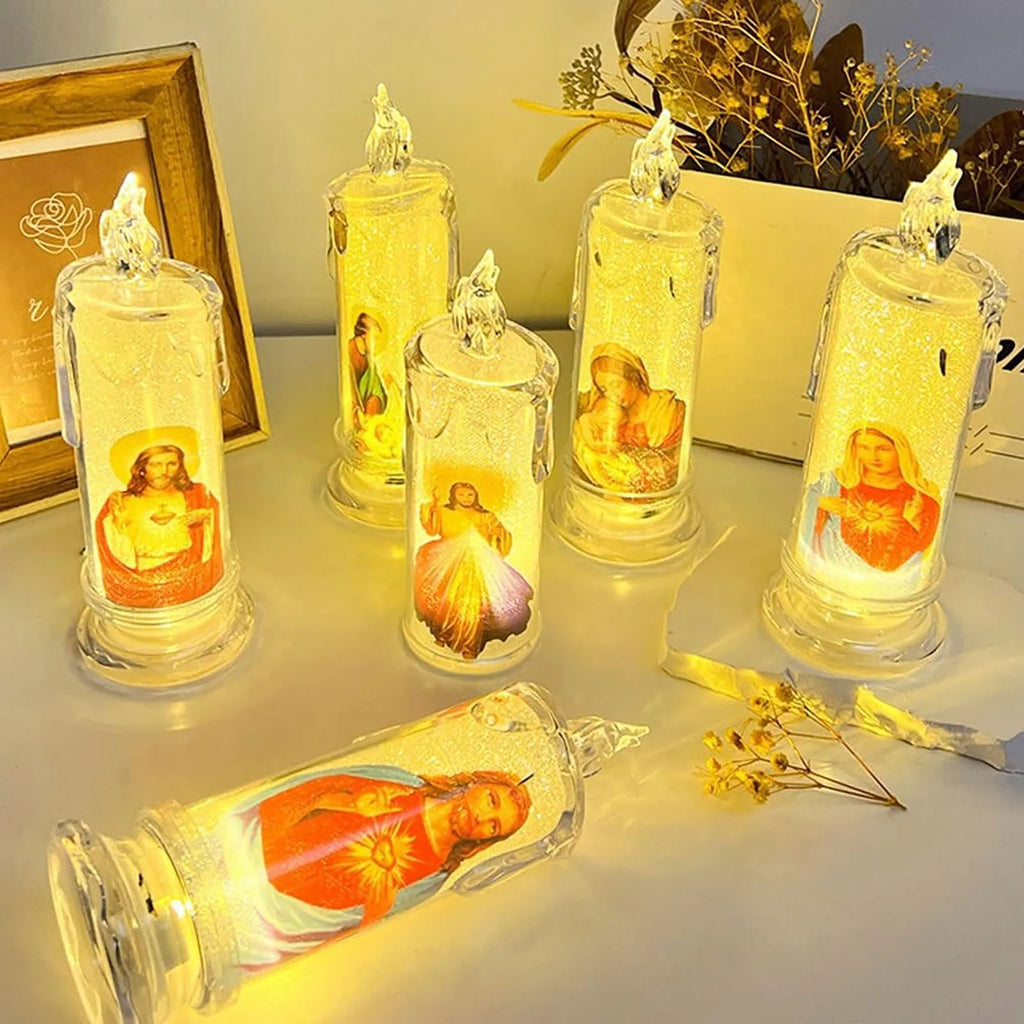 Bougie LED catholique Jésus