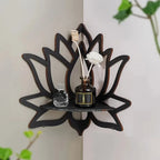 Porte bougie mural fleur de lotus en bois