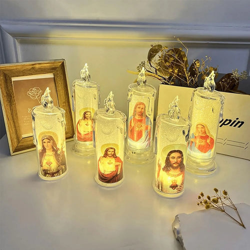 Bougie LED catholique Jésus