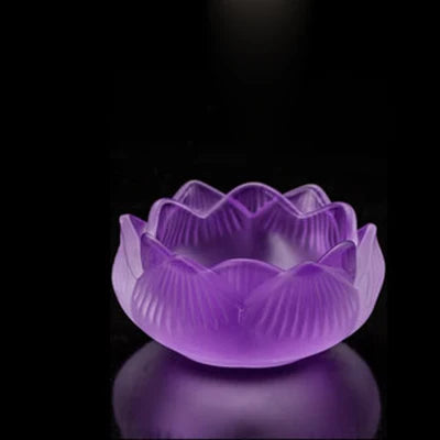 Photophore en verre coloré fleur de lotus