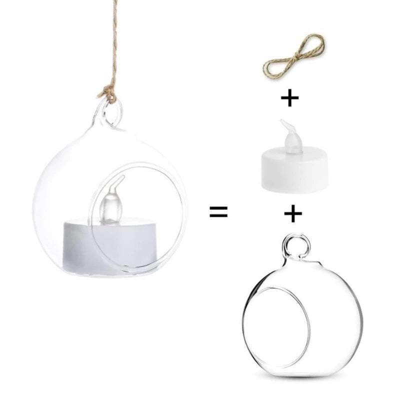 Photophore suspendu en verre