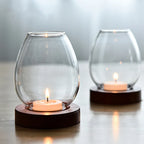 Photophore rond en verre transparent