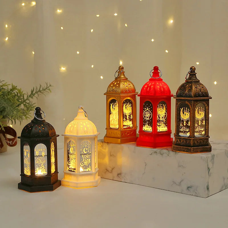 Lanterne en métal islamique LED décoration Aid