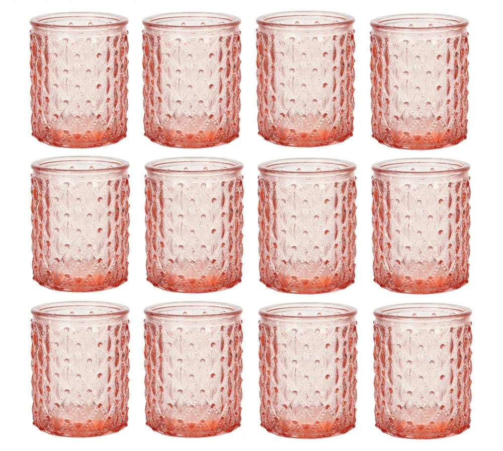 Lot de photophores en verre coloré
