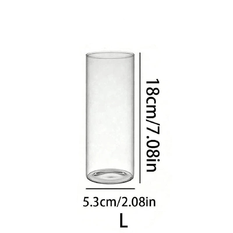 Photophore cylindrique en verre transparent
