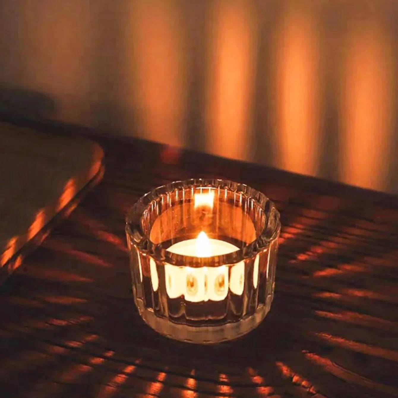 Lot de photophore en verre transparent