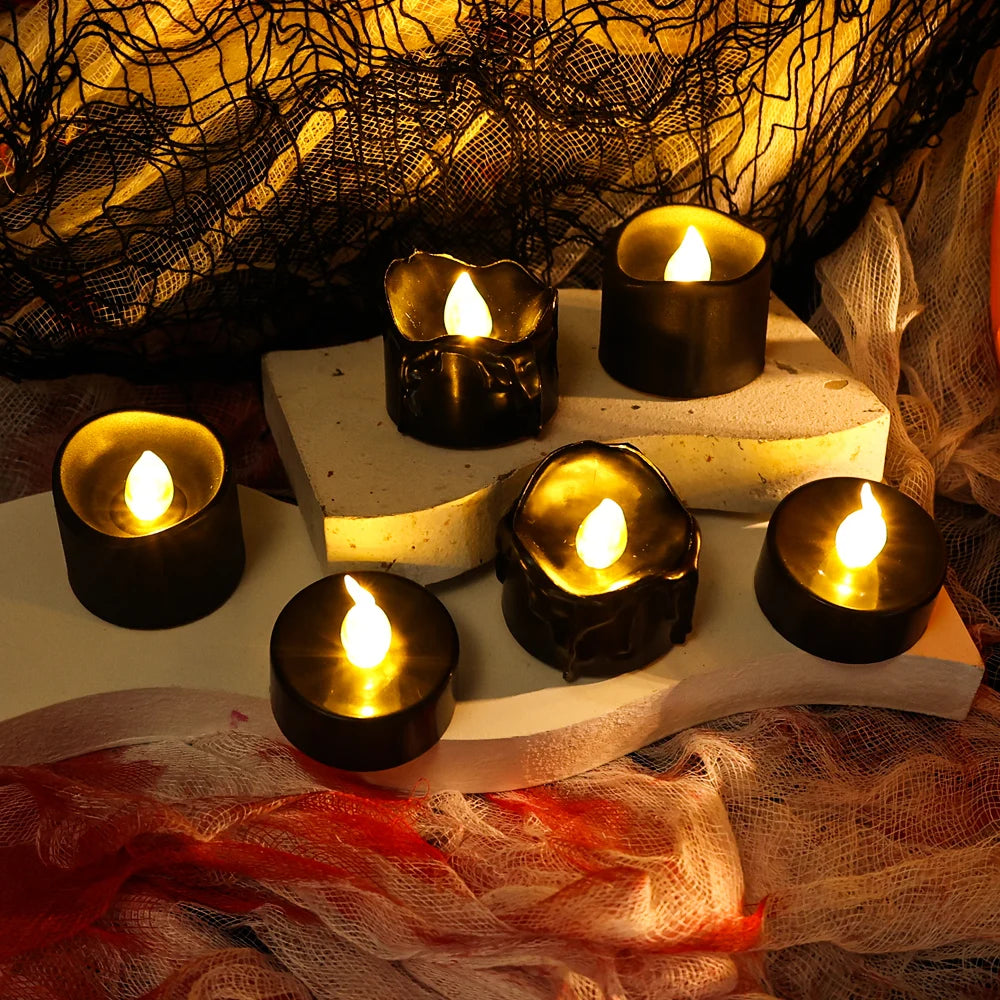Lot de bougies LED design noir