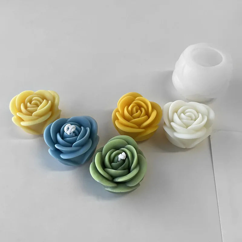 Moule en silicone pour bougie rose