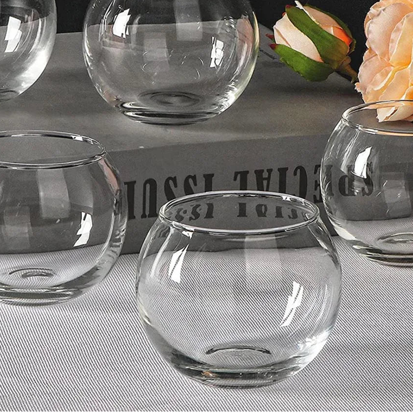 Lot de photophores en verre boule