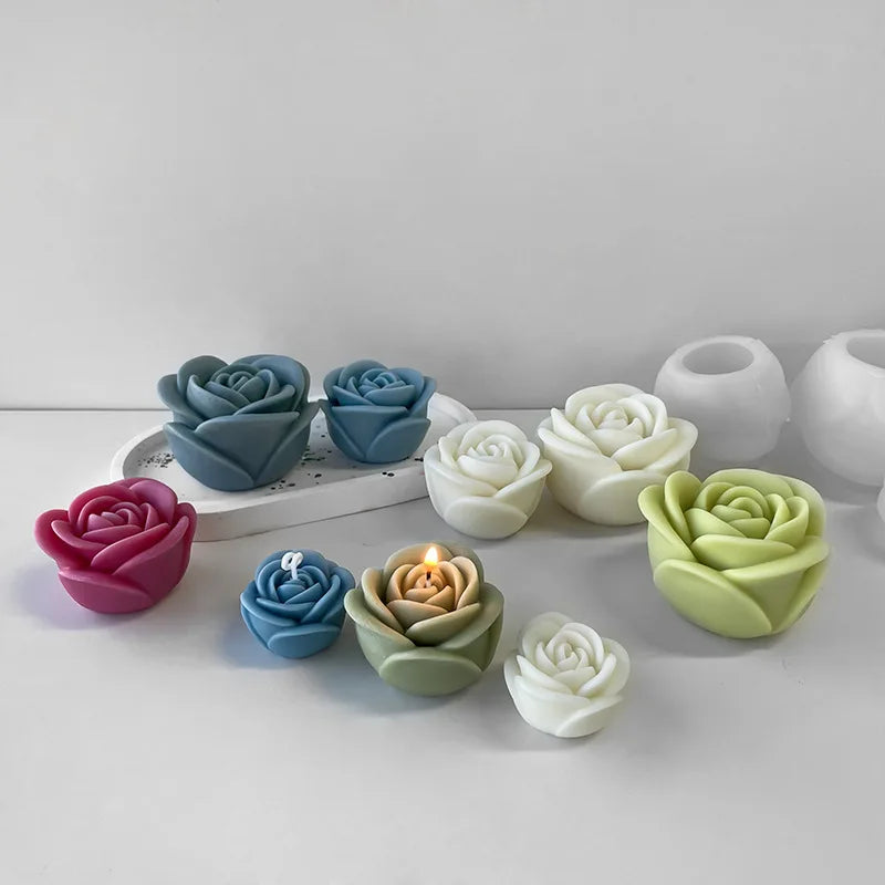 Moule en silicone pour bougie rose
