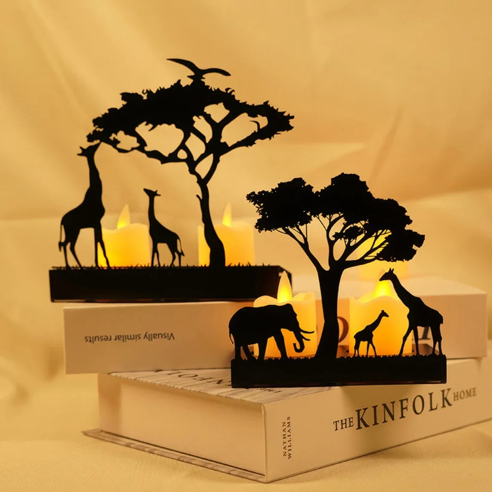 Photophore avec animaux 3D