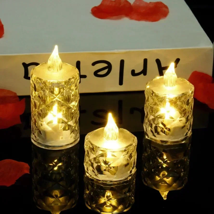 Lot de bougies LED design cristal