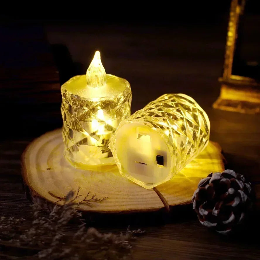 Lot de bougies LED design cristal