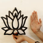 Porte bougie mural fleur de lotus en bois