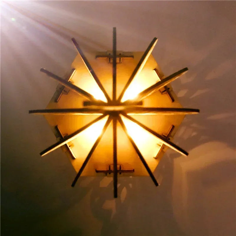Lanterne LED en bois islamique Ramadan Eid
