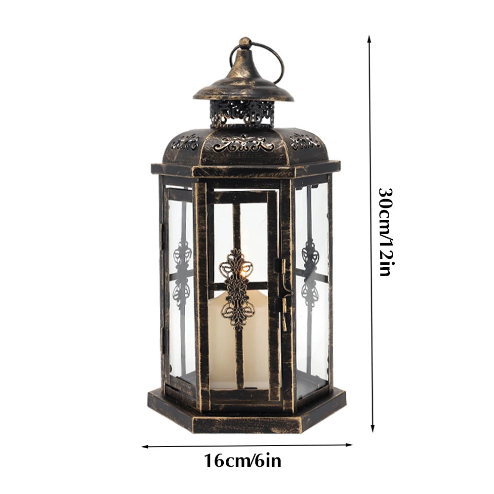 Lanterne photophore en métal vintage