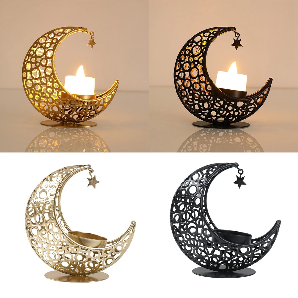 Photophore en métal lune calendrier Ramadan