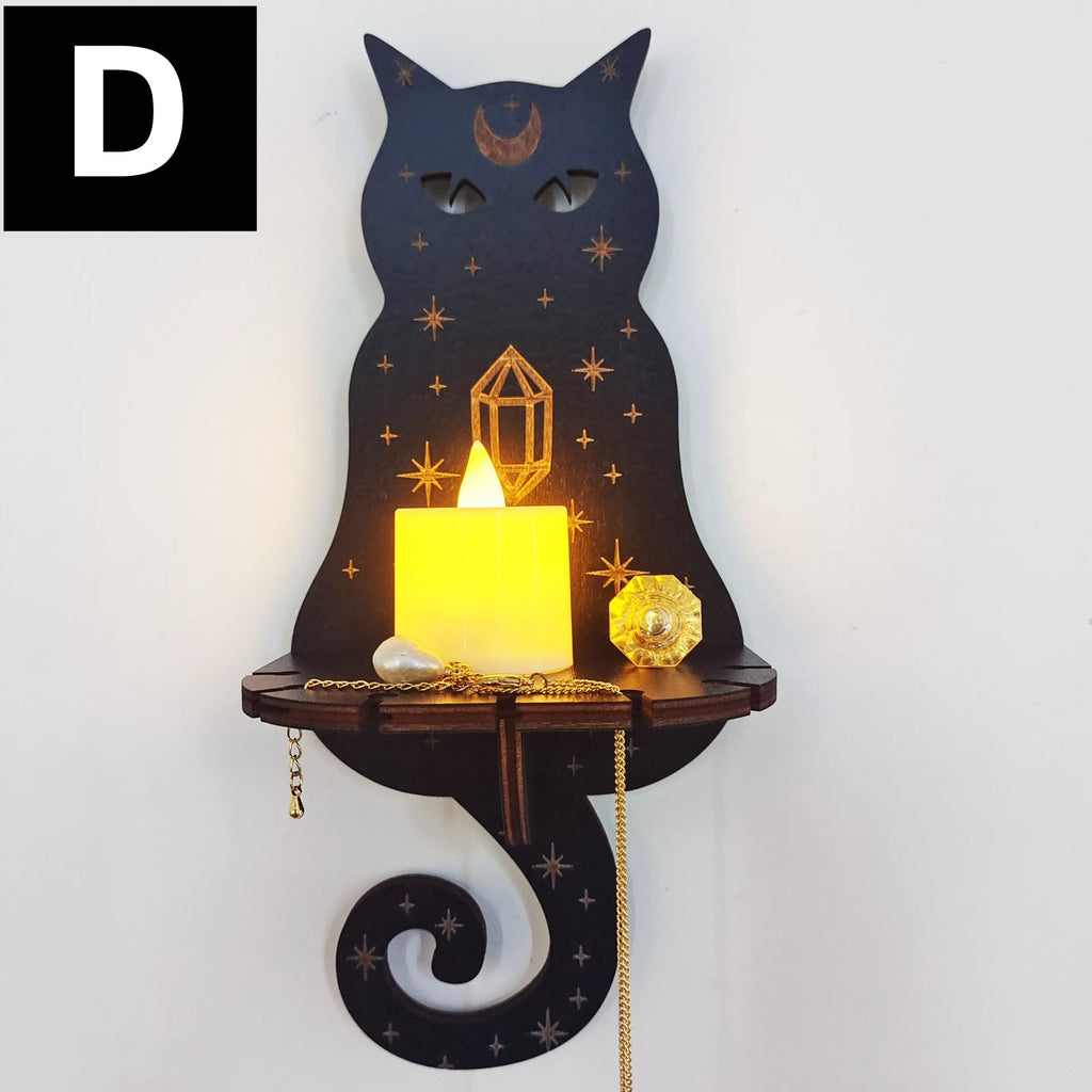 Porte bougie mural en bois