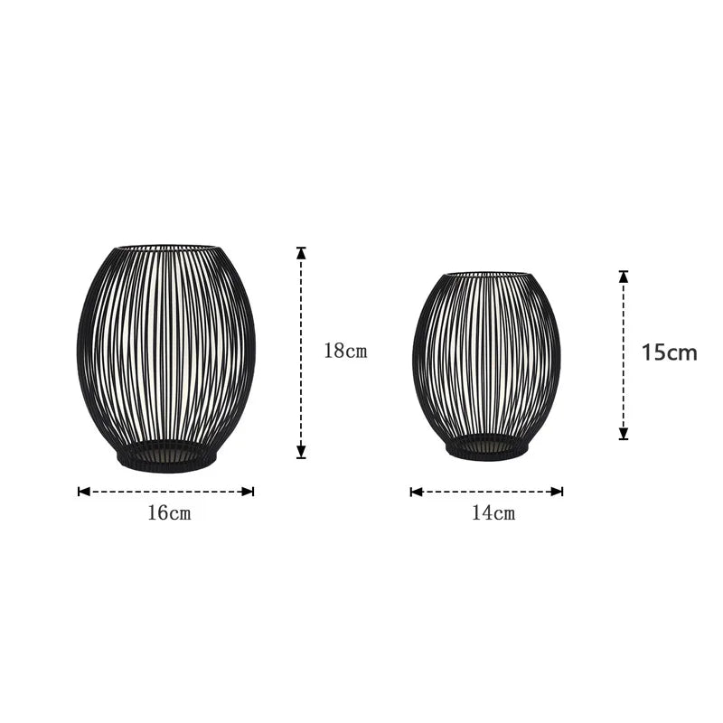 Photophore lanterne en fer noir