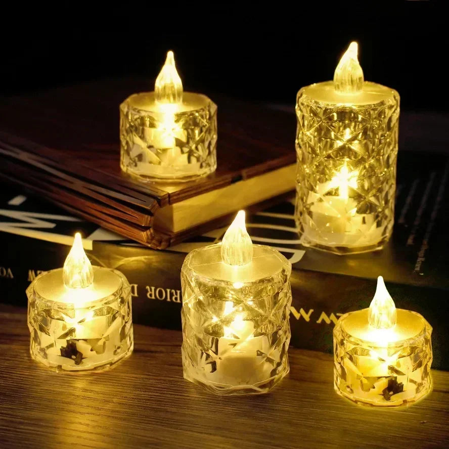 Lot de bougies LED design cristal