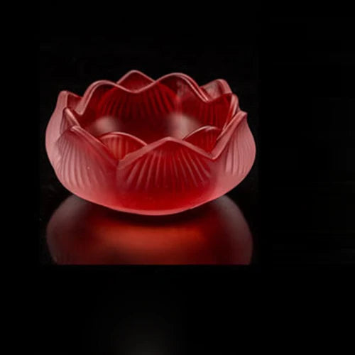 Photophore en verre coloré fleur de lotus
