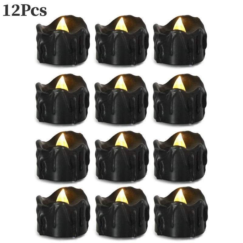 Lot de bougies LED design noir