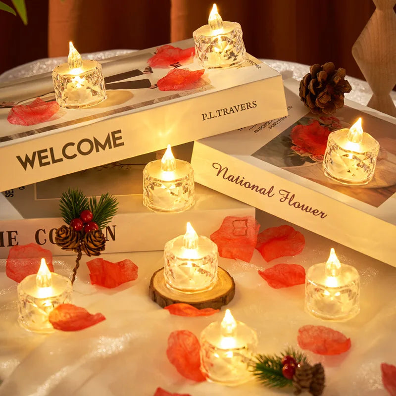Lot de mini bougies LED en forme de cristaux